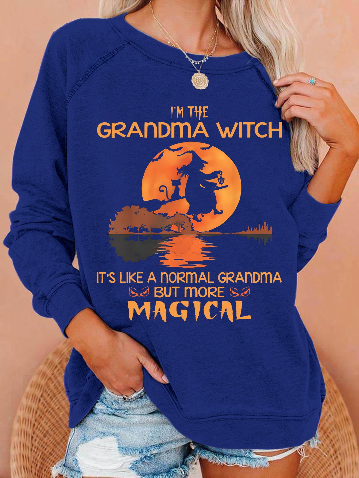 Im the Grandma Witch Like a Normal Grandma Halloween Casual Sweatshirt