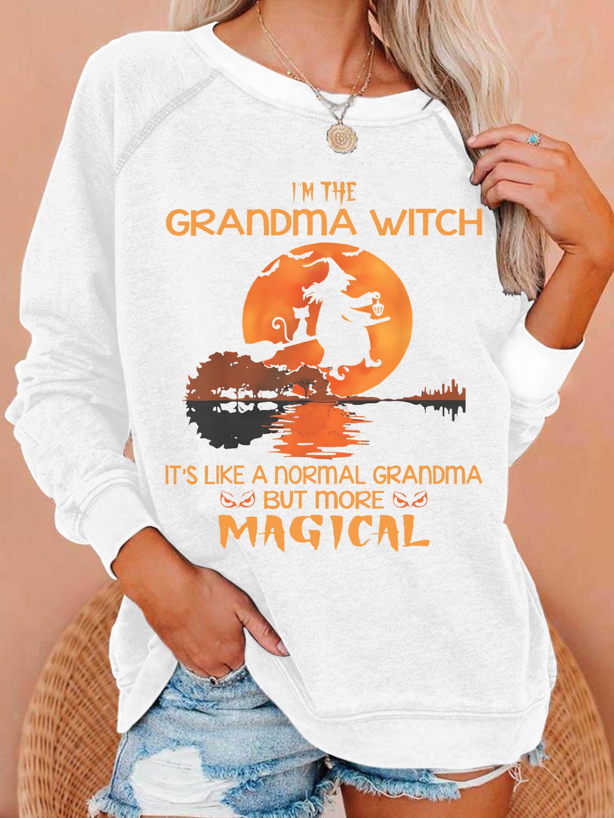Im the Grandma Witch Like a Normal Grandma Halloween Casual Sweatshirt