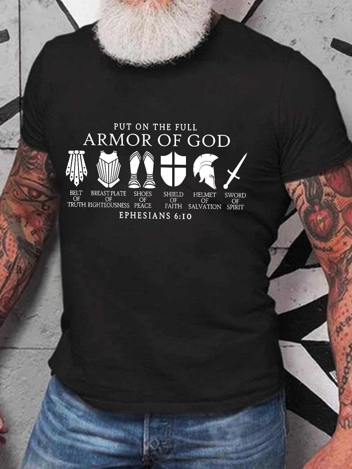 Put on The Full Armor of God Christian Cotton T-shirt