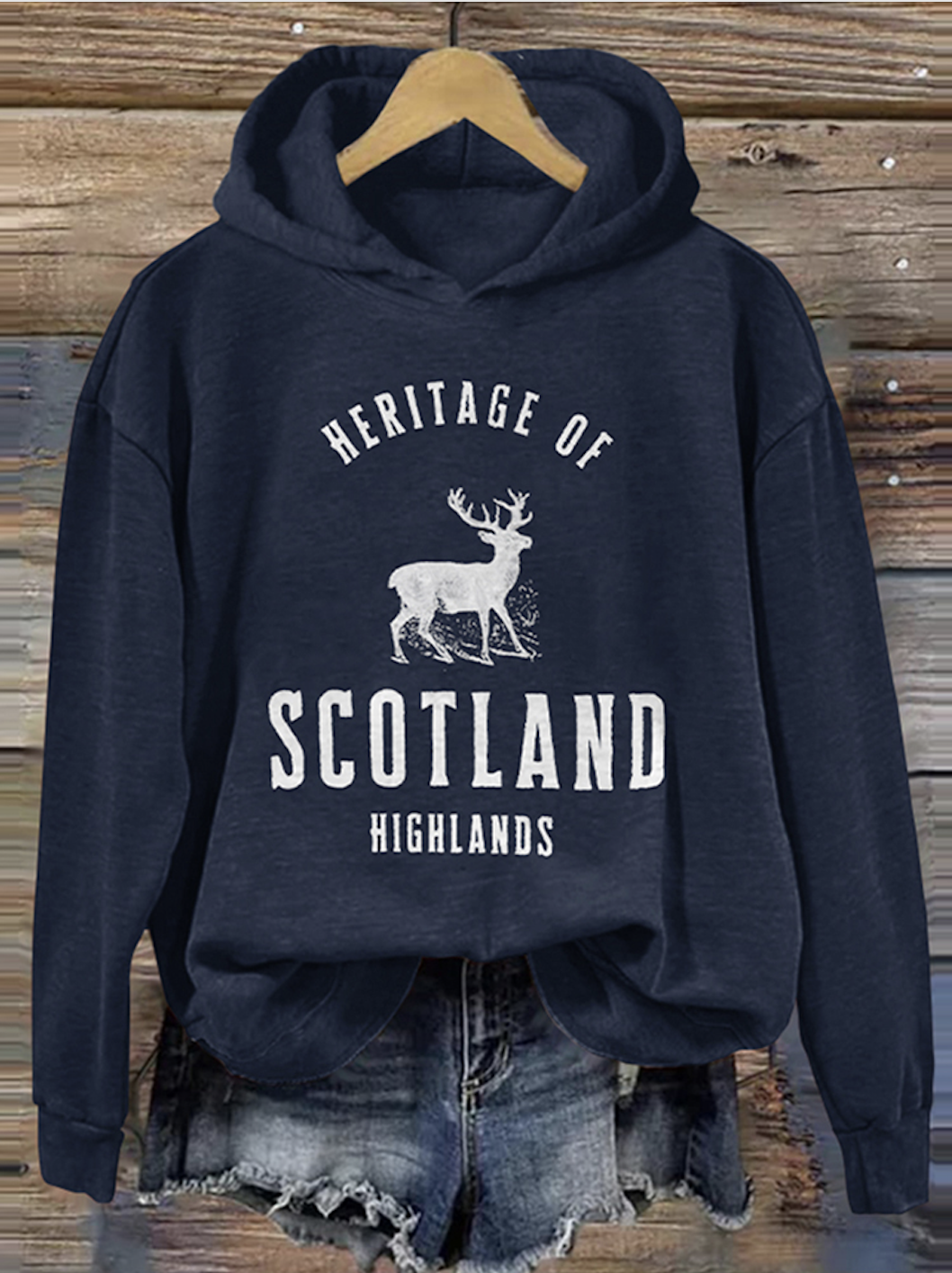 Scottish deer hooded sweatshirt