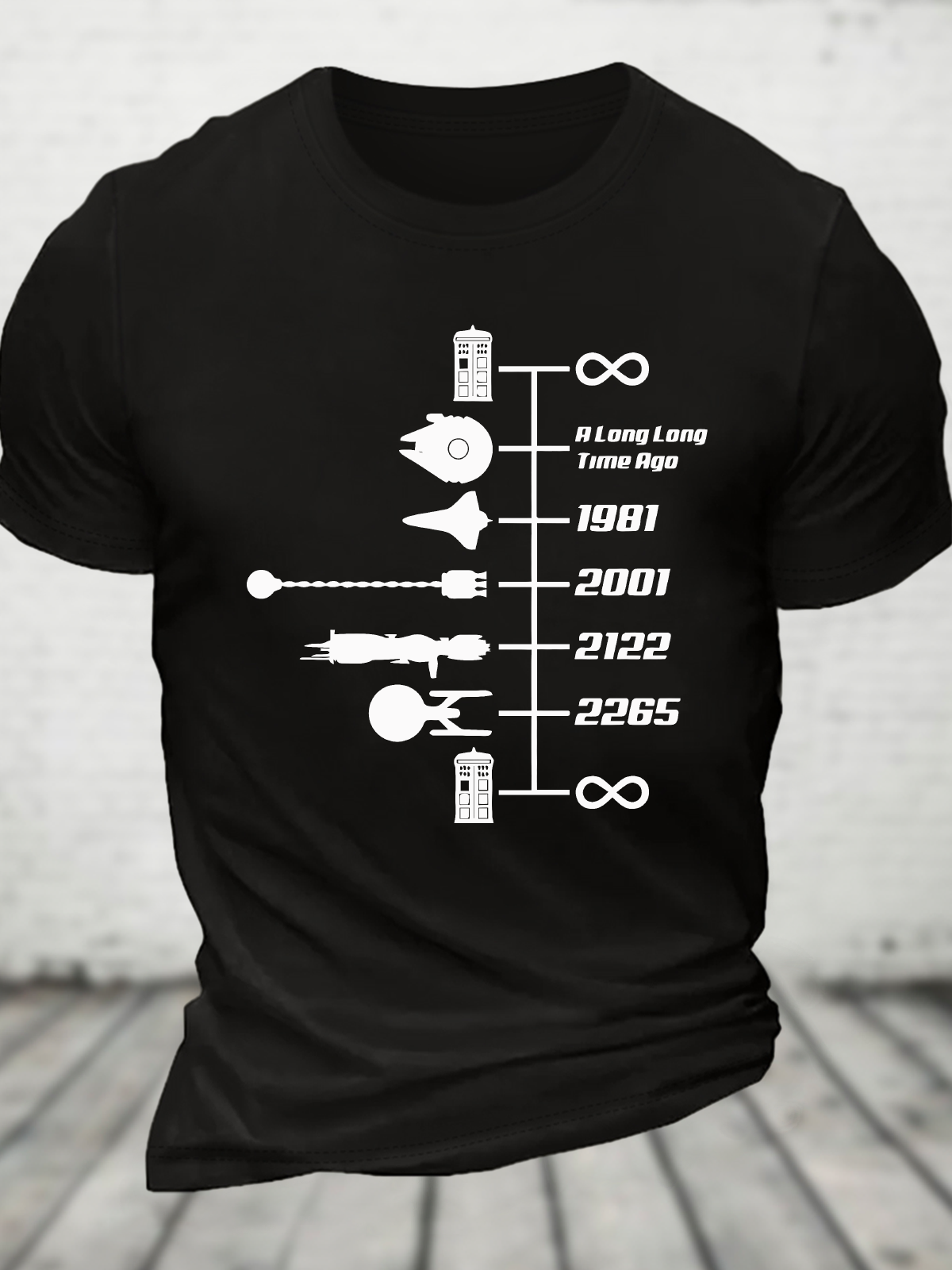 Sci-Fi Timeline Graphic Cotton T-Shirt