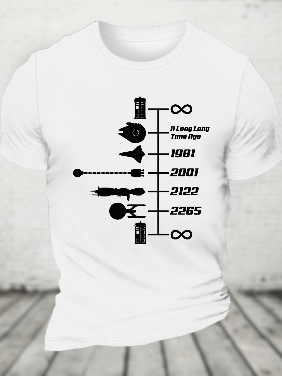Sci-Fi Timeline Graphic Cotton T-Shirt