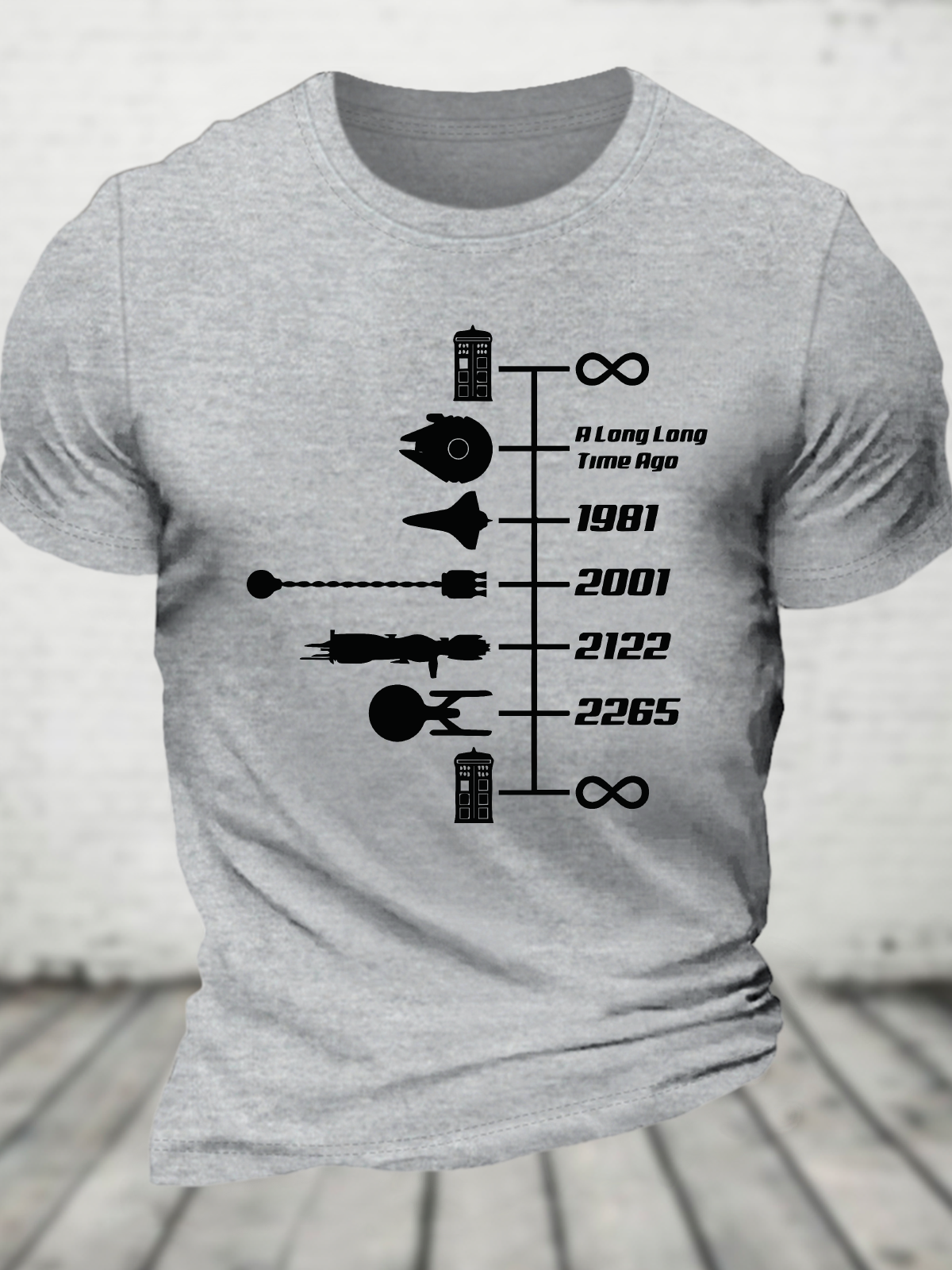 Sci-Fi Timeline Graphic Cotton T-Shirt