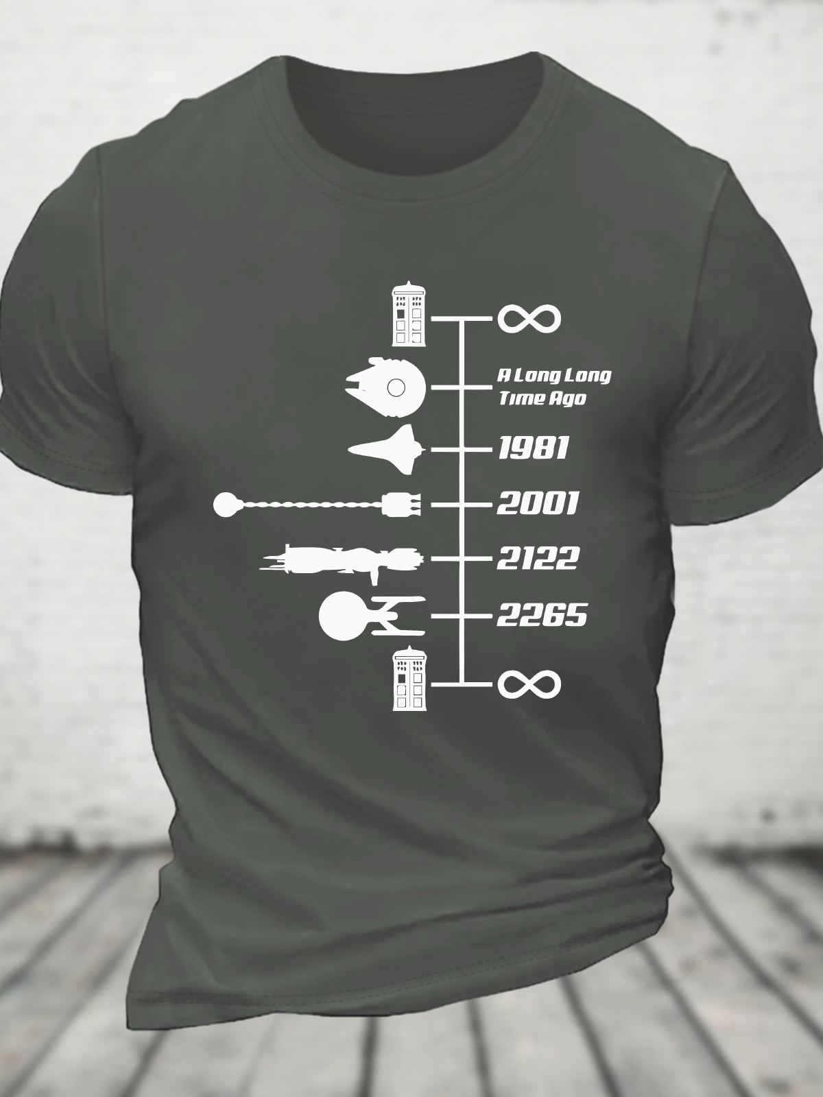 Sci-Fi Timeline Graphic Cotton T-Shirt