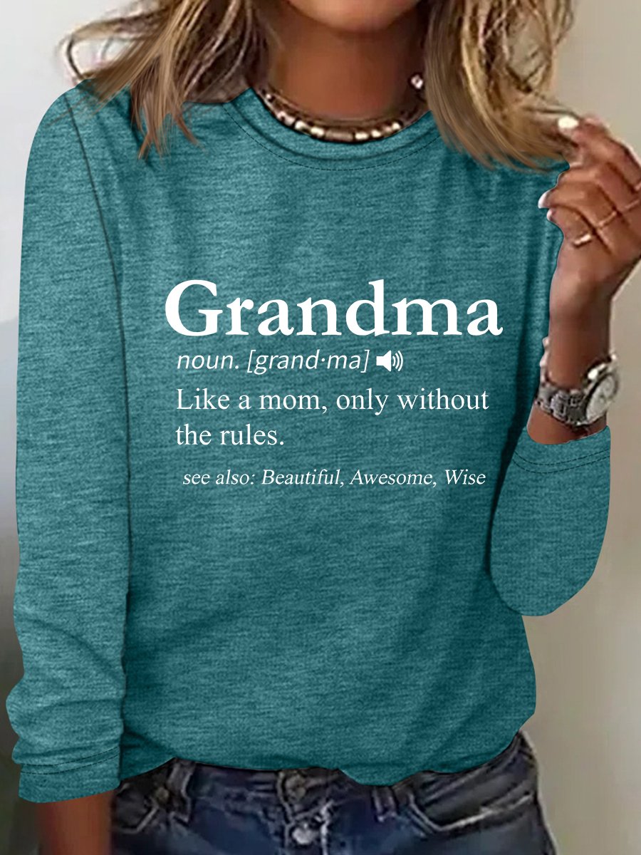 Grandma Definition Casual Long Sleeve Shirt