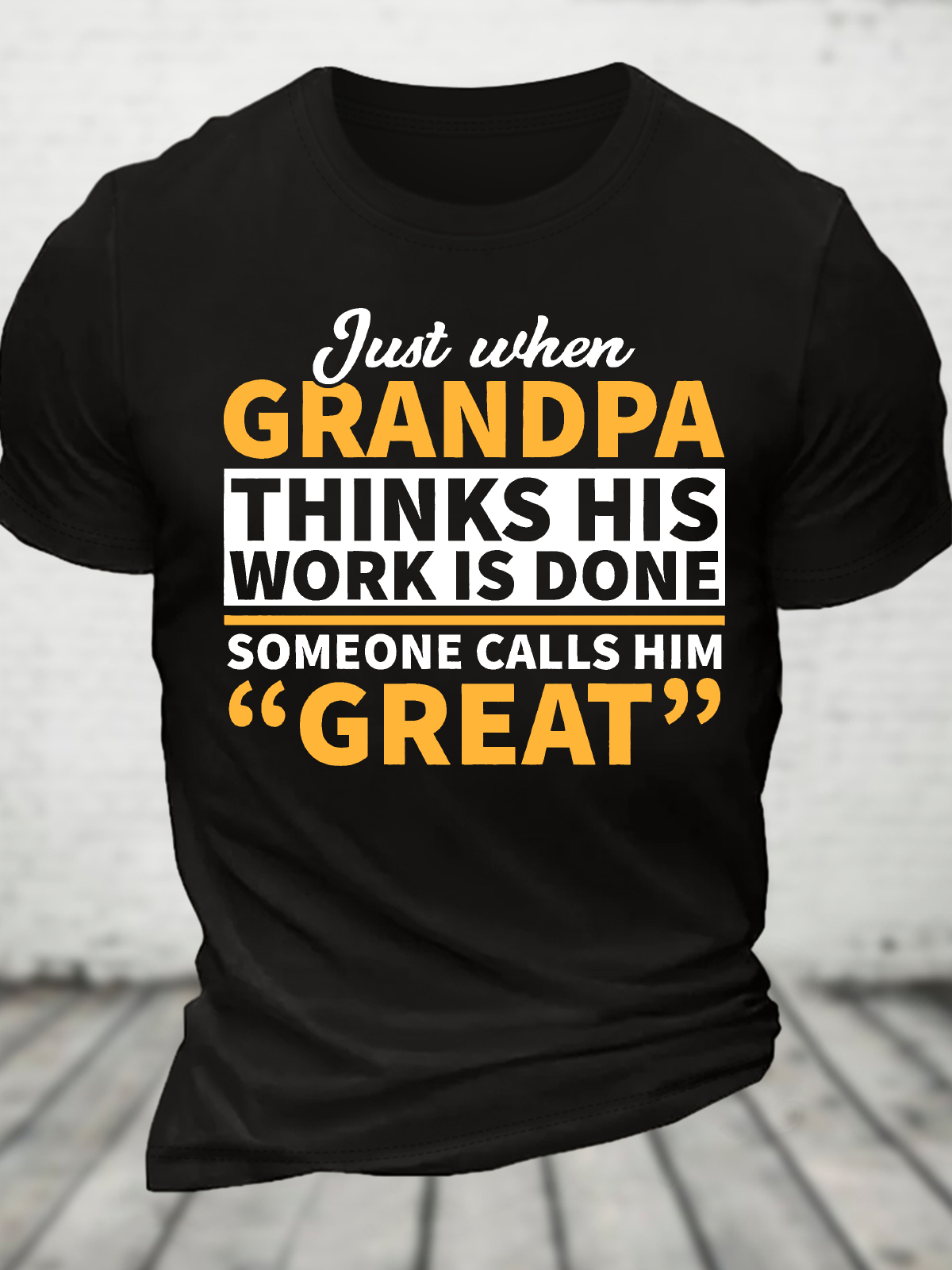 Grandpa Calls Him Great Cotton T-Shirt
