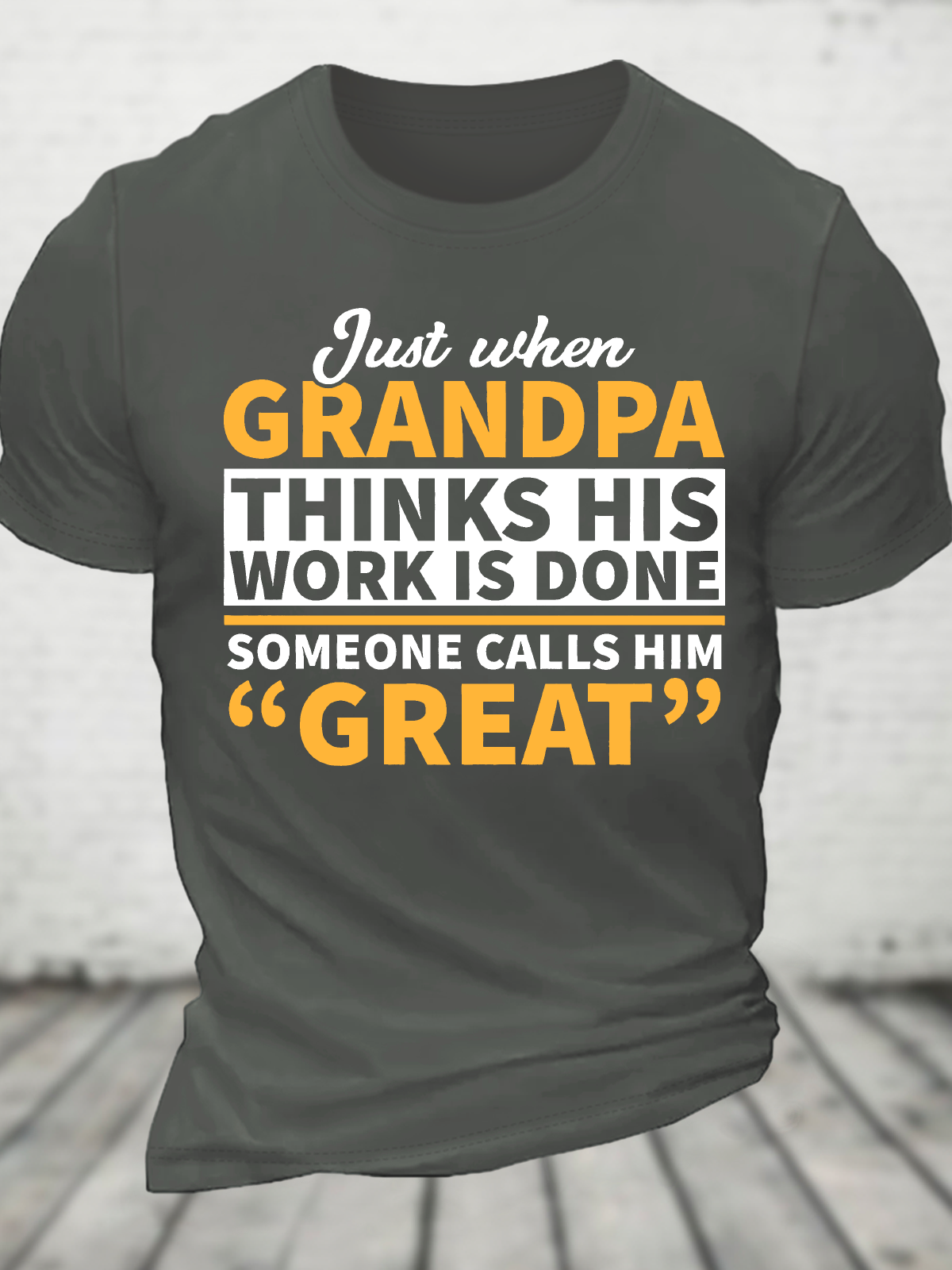 Grandpa Calls Him Great Cotton T-Shirt