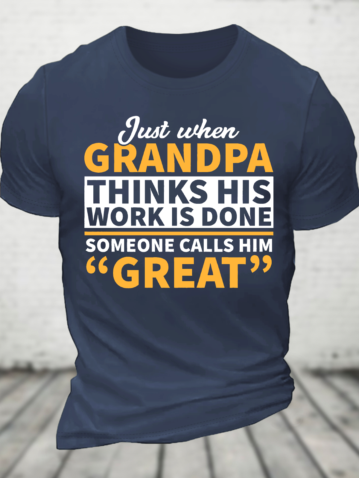 Grandpa Calls Him Great Cotton T-Shirt