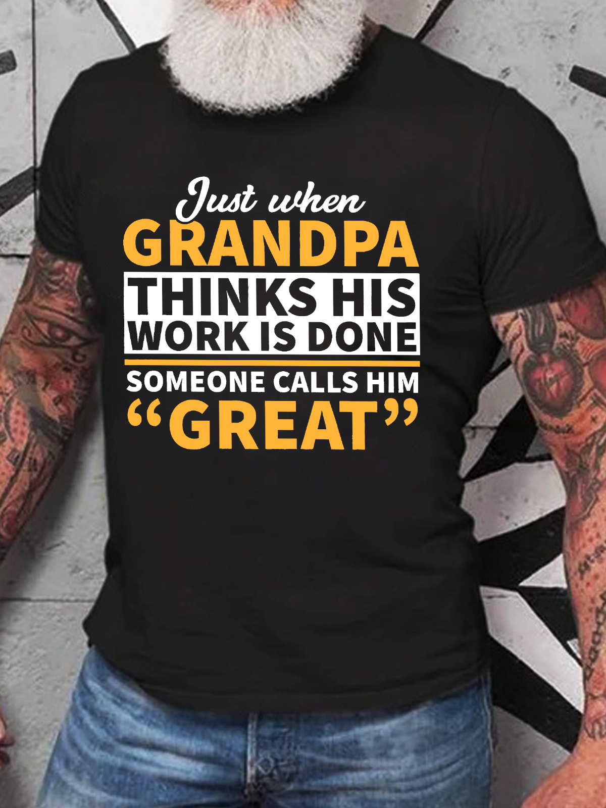 Grandpa Calls Him Great Cotton T-Shirt
