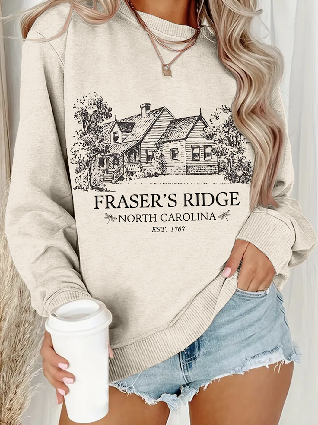 Retro historical inspired comfortable pullover sweatshirt