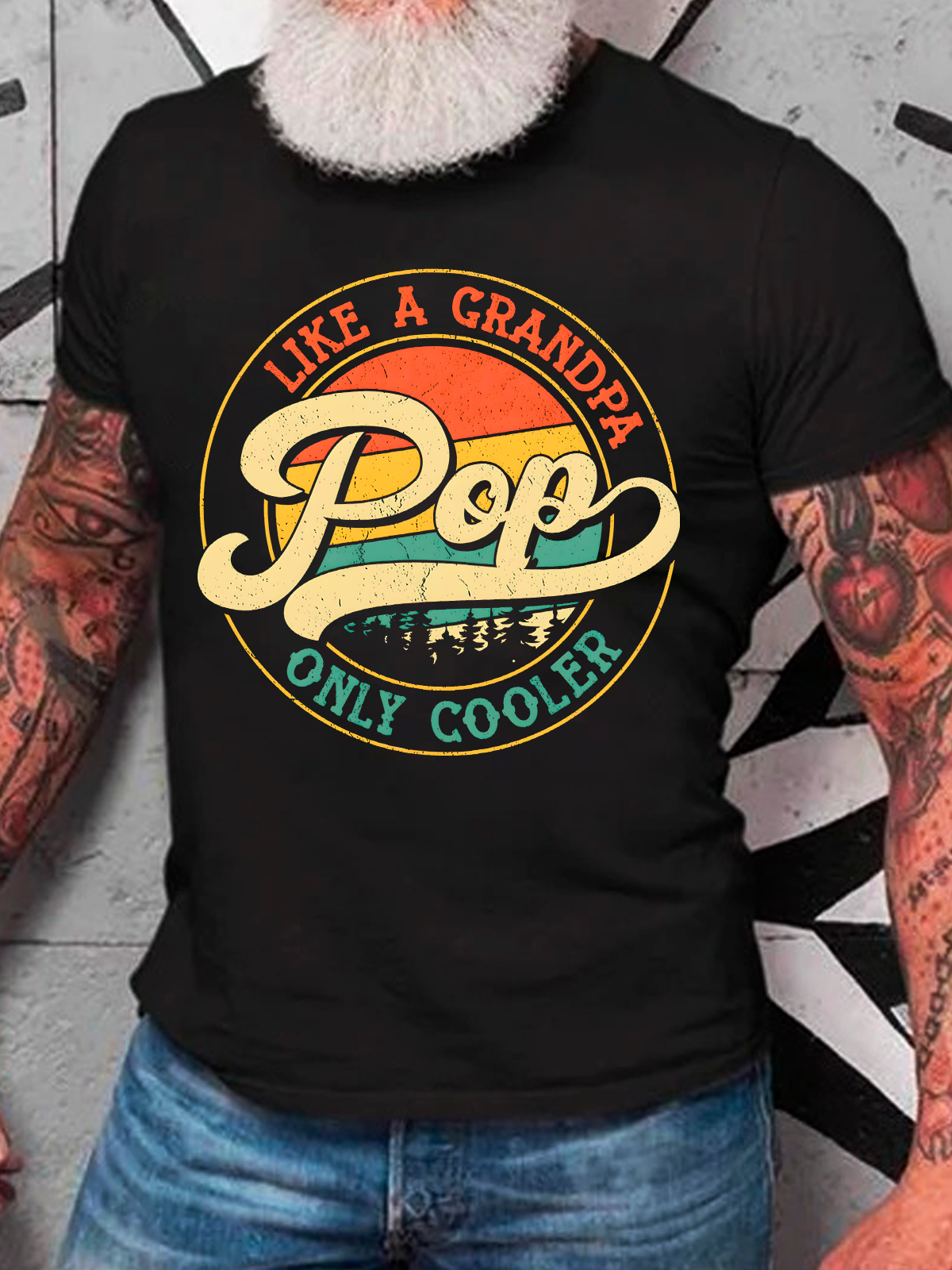 Retro Pops Like A Grandpa Only Cooler Cotton T-Shirt