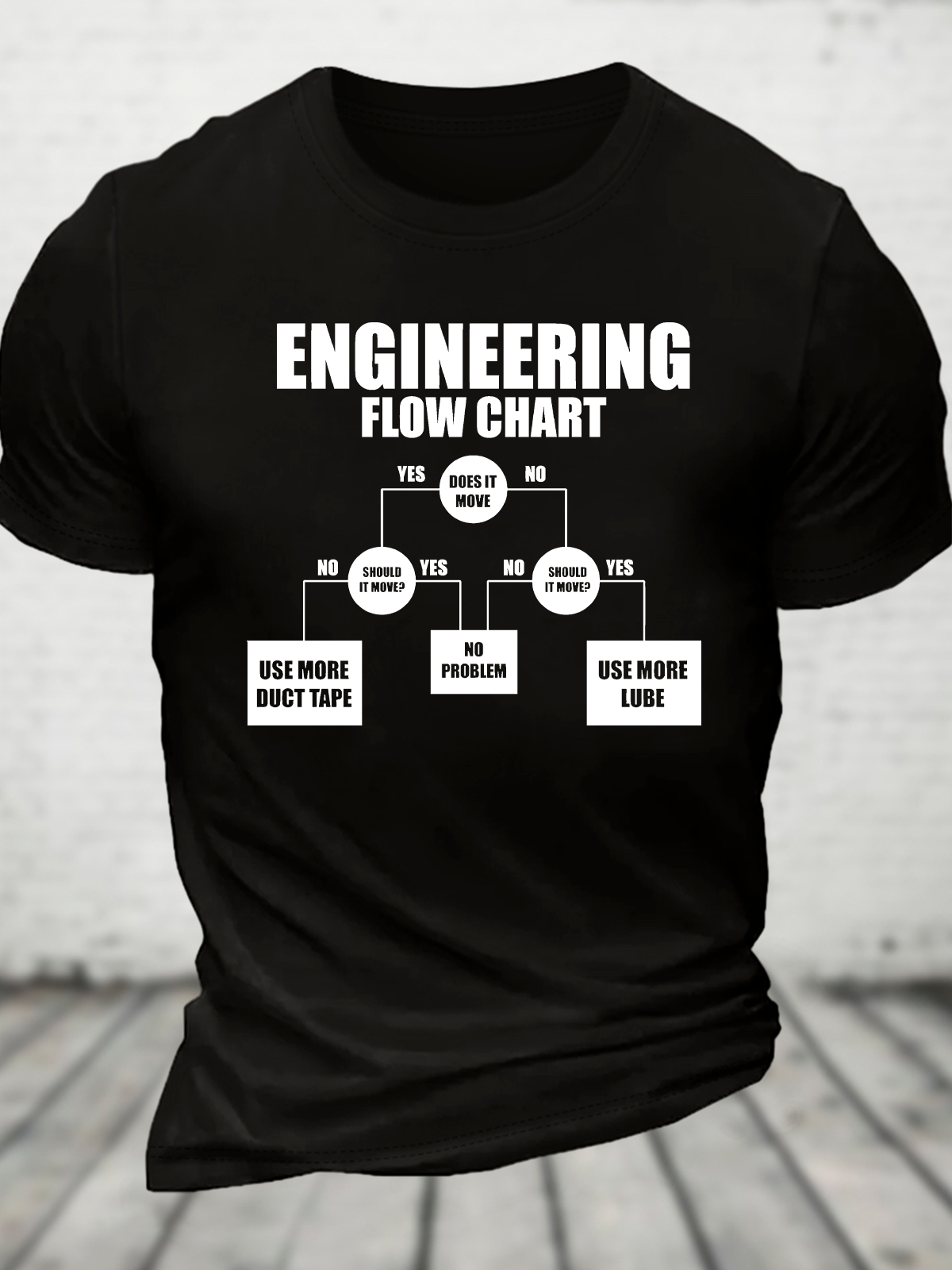 Engineering Flow Chart - Funny Engineering Cotton T-Shirt