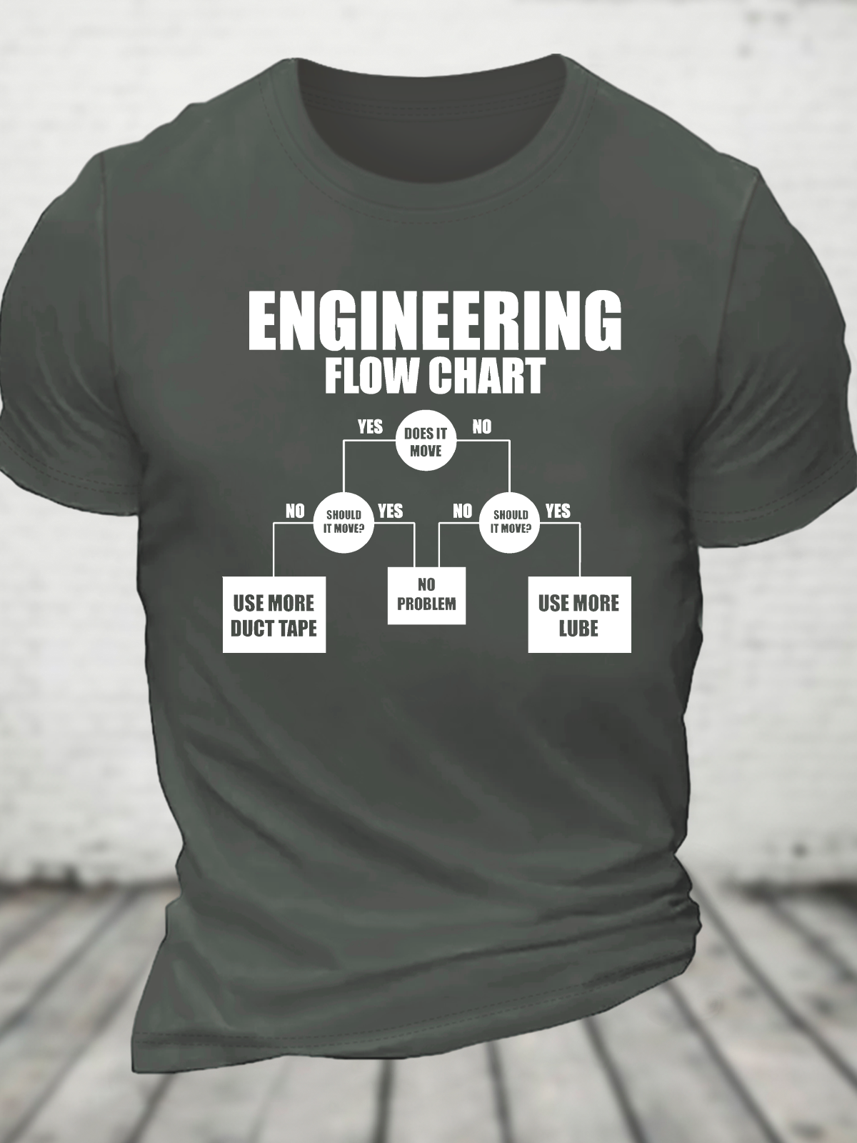 Engineering Flow Chart - Funny Engineering Cotton T-Shirt