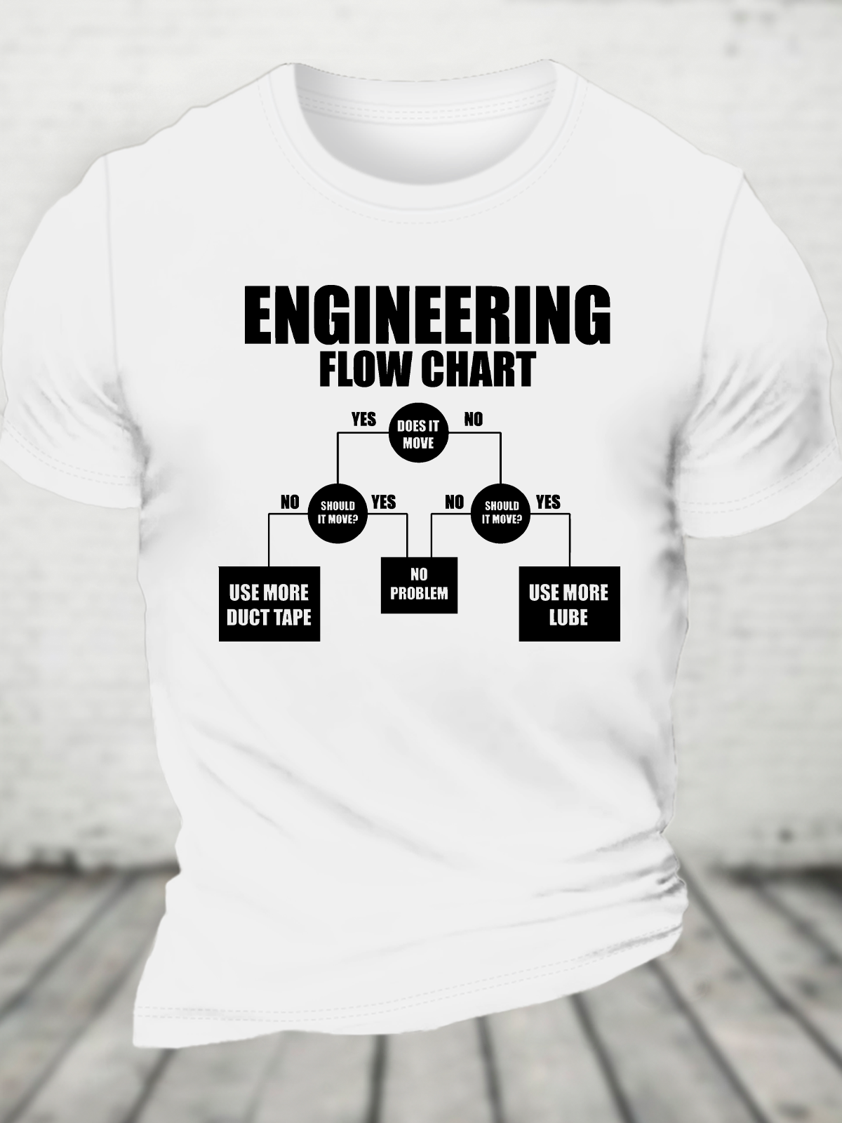 Engineering Flow Chart - Funny Engineering Cotton T-Shirt