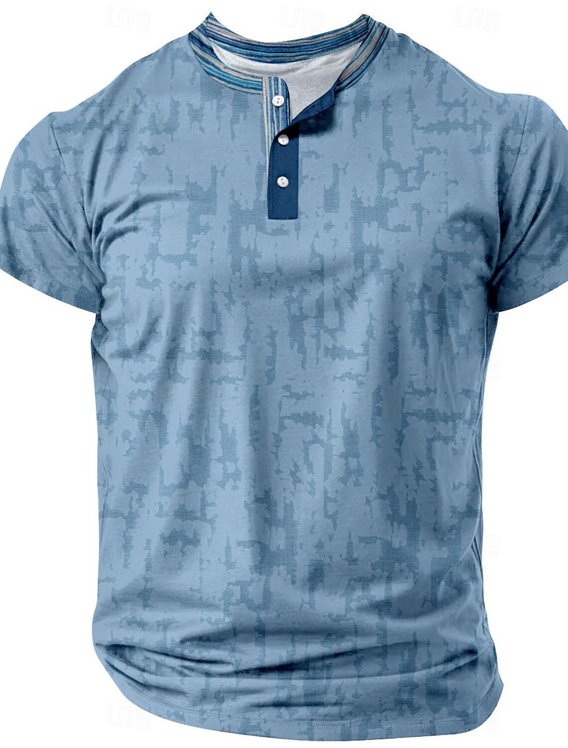 Men's Retro Casual Loose Cotton Blended Short Sleeve Henley Shirt