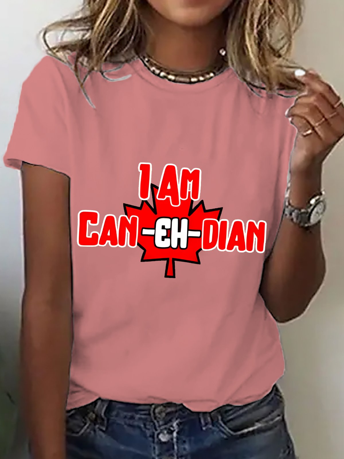 Women's I Am Canadian Patriotic Canadian Casual Short SleeveT-Shirt