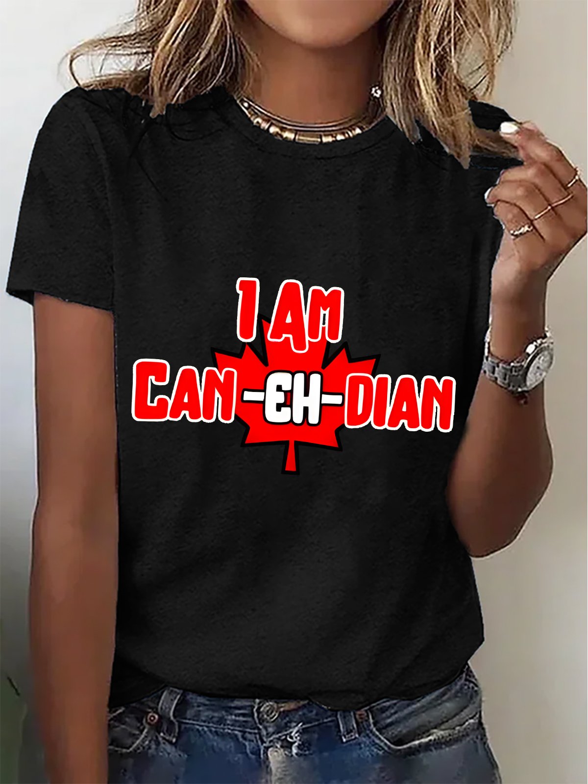 Women's I Am Canadian Patriotic Canadian Casual Short SleeveT-Shirt