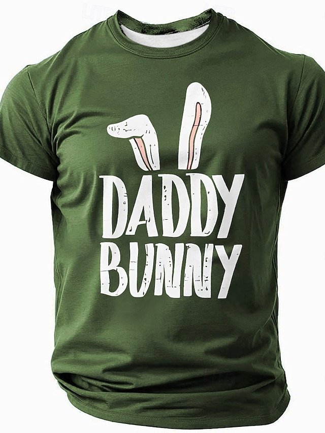 Men's Humor Daddy Bunny Funny Short Sleeve T-shirt