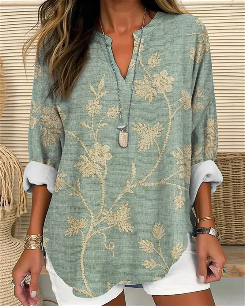 Flowers Vintage Print Blouse