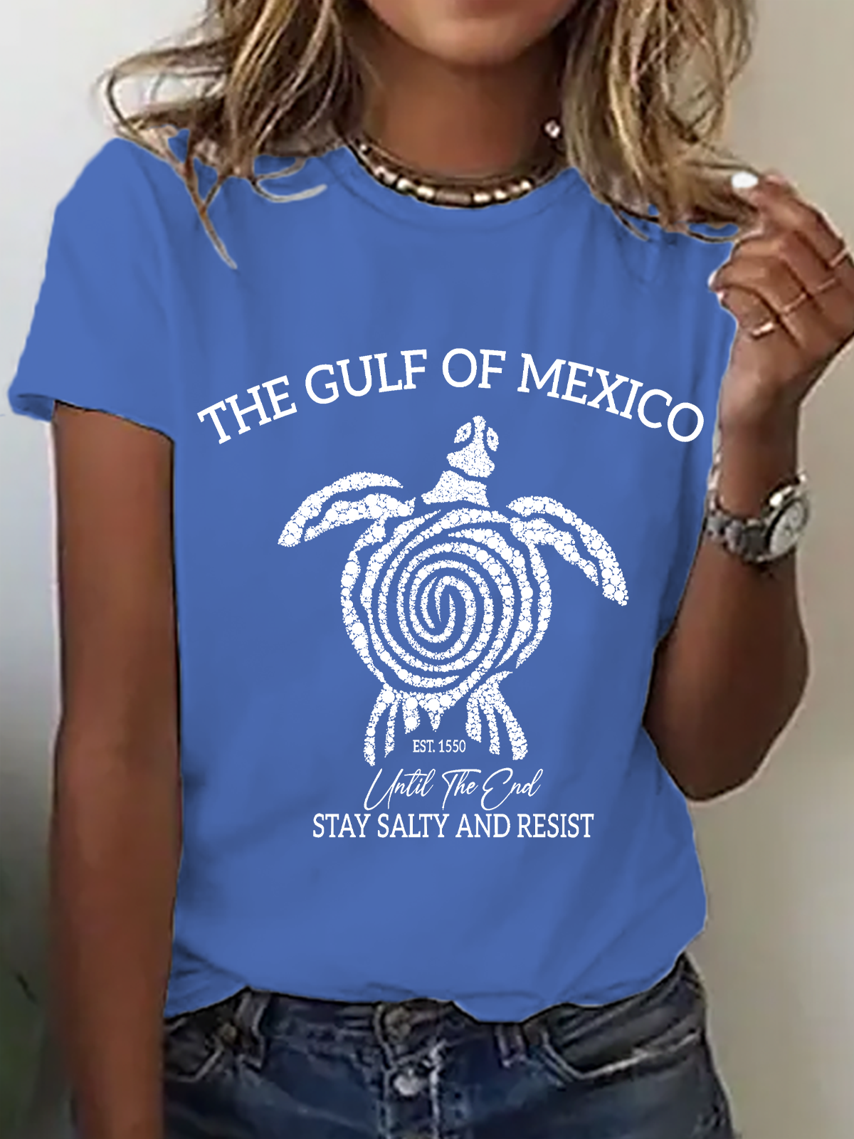 Gulf Of Mexico Until The End Stay Salty And Resist Cotton T-Shirt