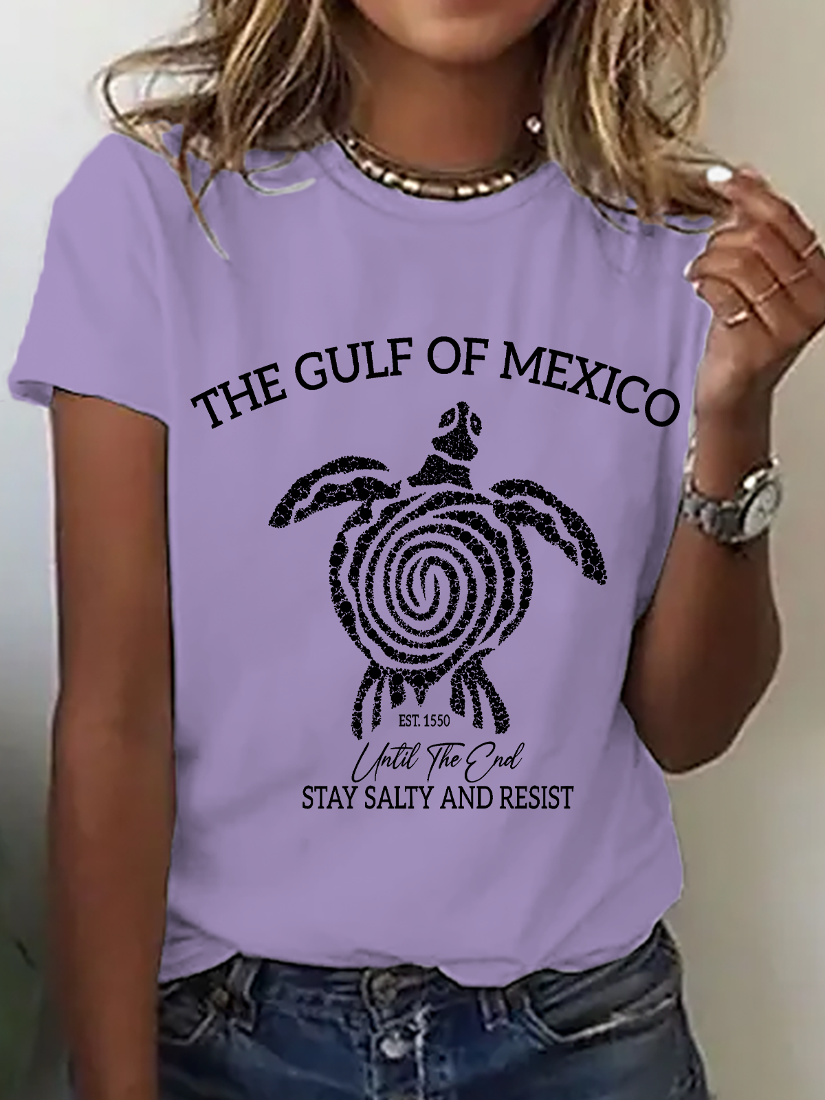 Gulf Of Mexico Until The End Stay Salty And Resist Cotton T-Shirt