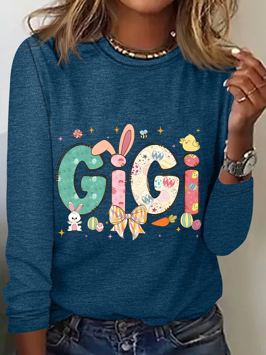 Easter Gigi Casual Long Sleeve Shirt