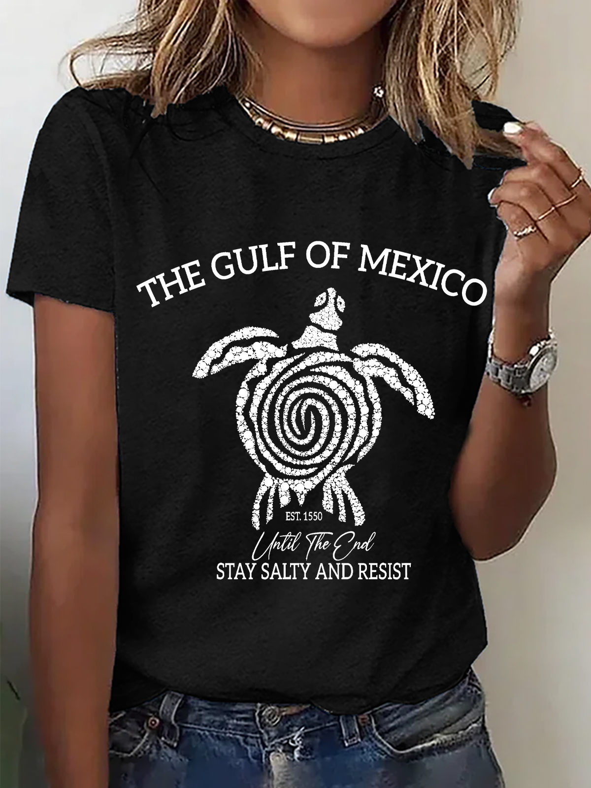 Gulf Of Mexico Until The End Stay Salty And Resist Cotton T-Shirt