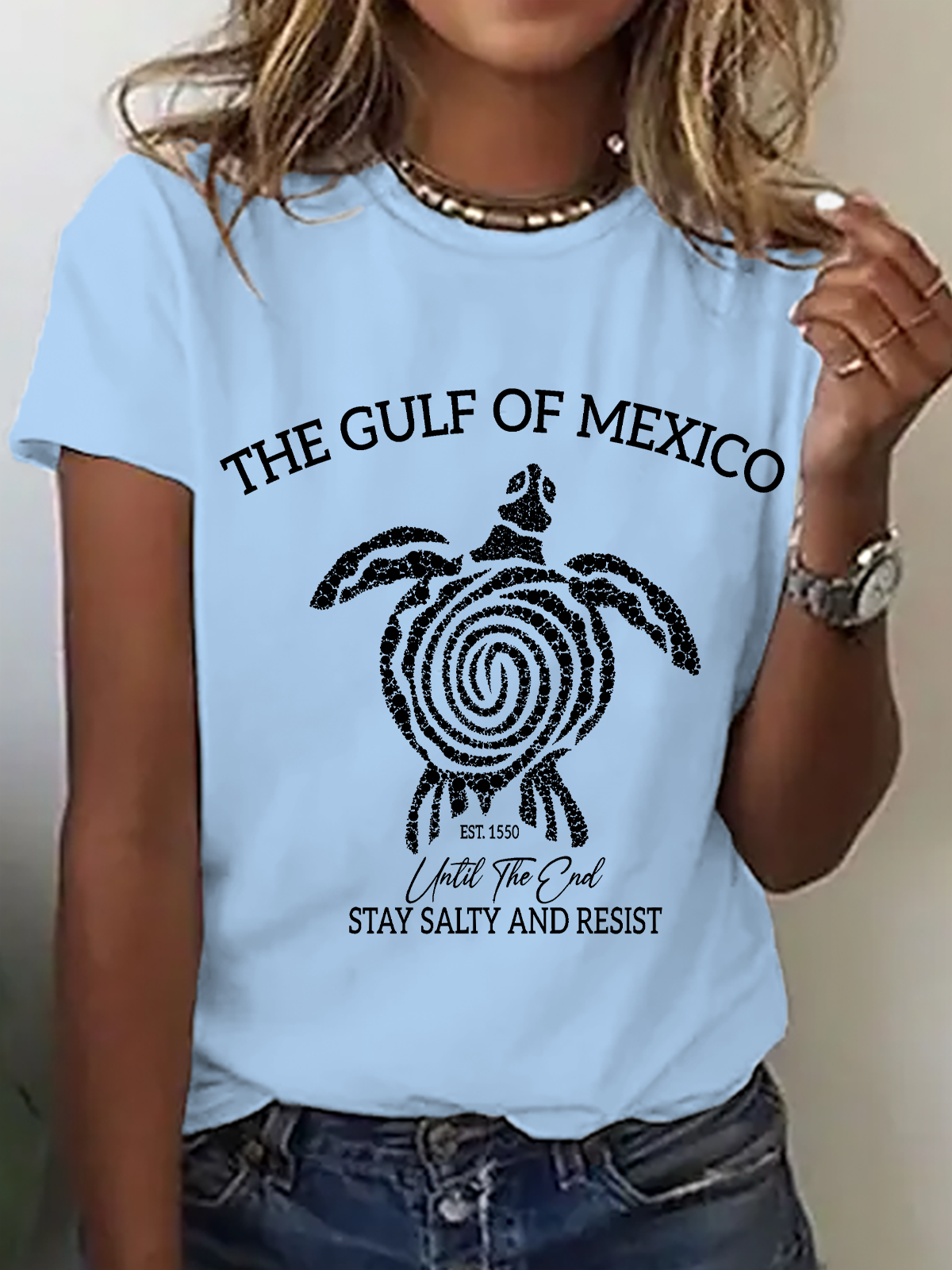 Gulf Of Mexico Until The End Stay Salty And Resist Cotton T-Shirt