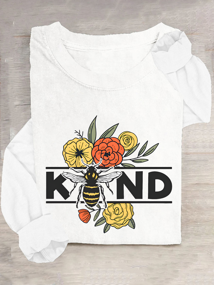 Spread Kindness Floral Be Kind Casual Long Sleeve Shirt