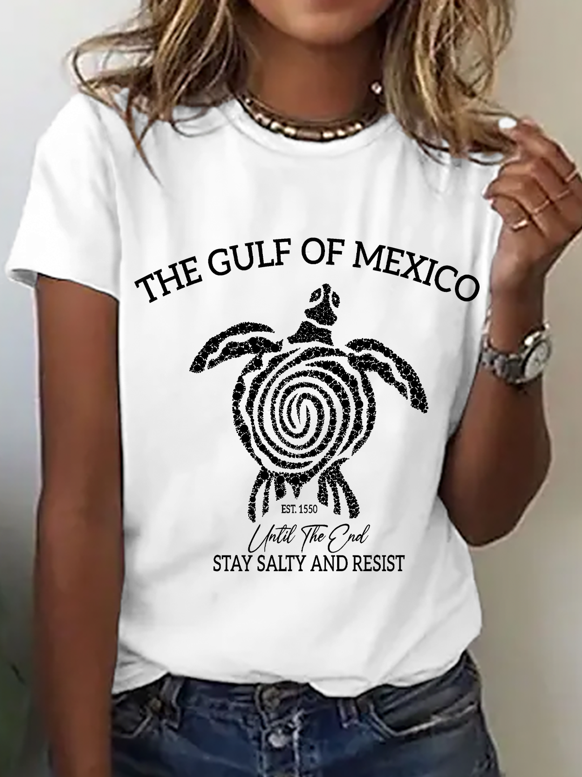 Gulf Of Mexico Until The End Stay Salty And Resist Cotton T-Shirt