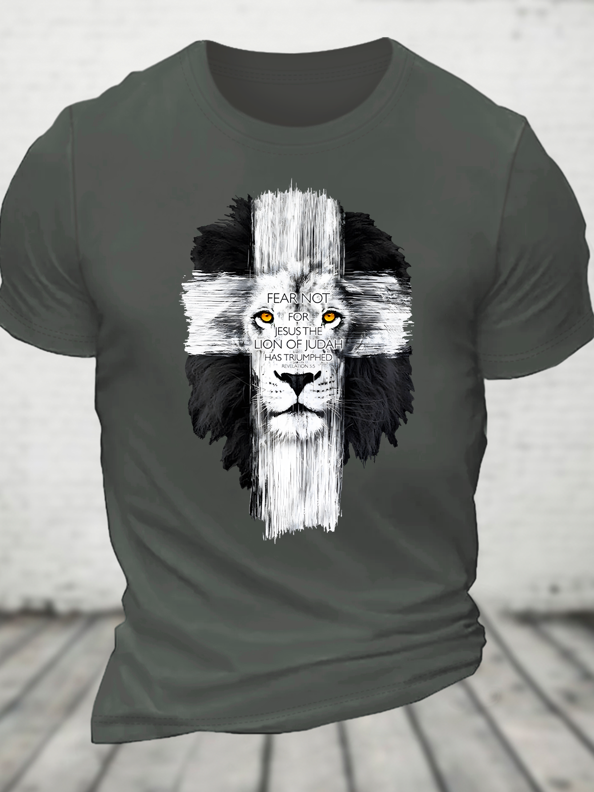 Lion Cross Cotton T-Shirt