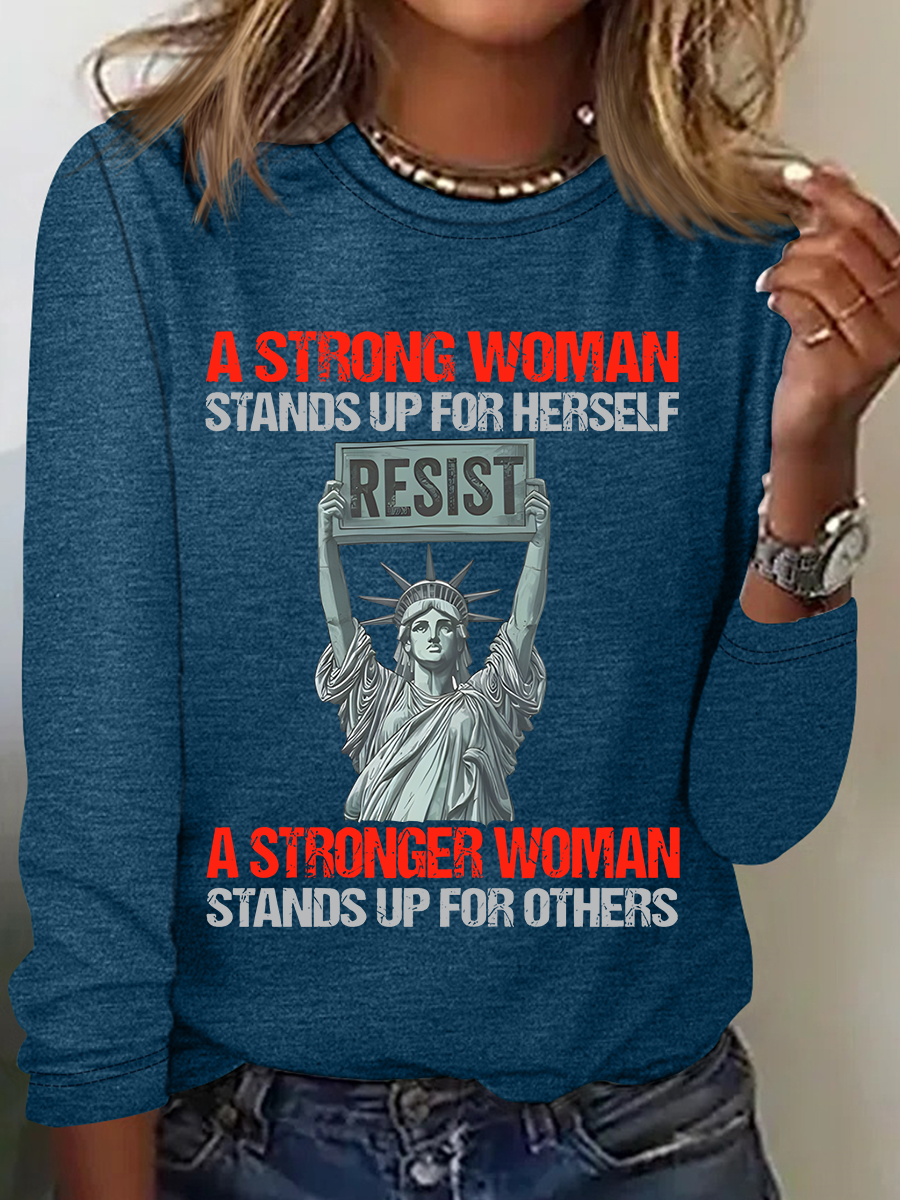 A Strong Woman Casual Long Sleeve Shirt