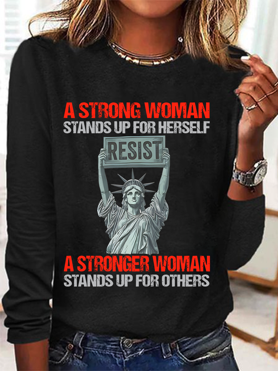 A Strong Woman Casual Long Sleeve Shirt