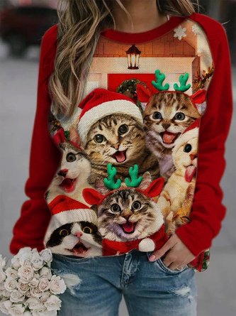 Christmas Cat  Sweatshirt