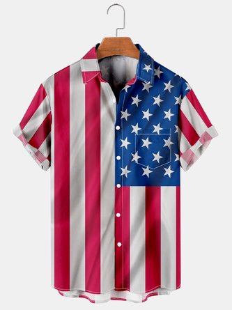 American Flag Print Short Sleeve Shirts & Tops