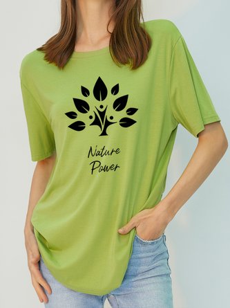 Women's Antimicrobial Bamboo Fabric Nature Power Loosen T-Shirt