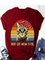 Printed Crew Neck Cotton-Blend Casual Shirts & Tops