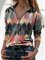 Women Spring Summer Fashion Geometric Simple Print Long Sleeve T-shirt