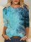 Vintage Printed Long Sleeve Crew Neck Women Casual Shirt & Top