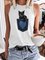 Pocket Cat Crew Neck Cotton-Blend Vests
