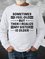 Funny text print round neck long sleeve sweatshirt