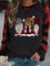 Three Gnomes In Leopard Printed Buffalo Plaid Women‘s Sweatshirt