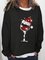 Merry Christmas Wine Glass Cotton Blends Casual Sweatshirt