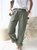 Women s Solid Color Casual Elastic High-waist Straight-leg Trousers