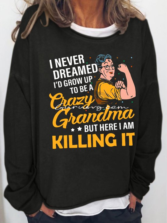 Womens Funny Grandma Letters Sweatshirt