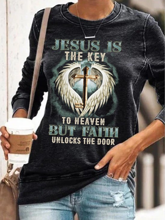 Womens Jesus Is The Key Casual Sweatshirt