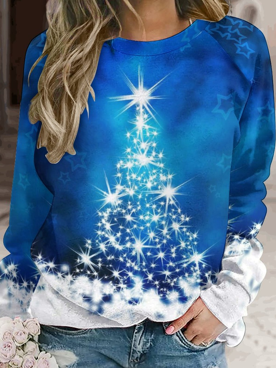 Women's Christmas Crew Neck Casual Sweatshirt