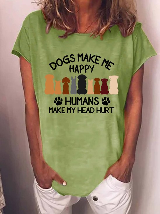 Women's Dogs Make Me Happy Humans Make My Head Hurt T-shirt