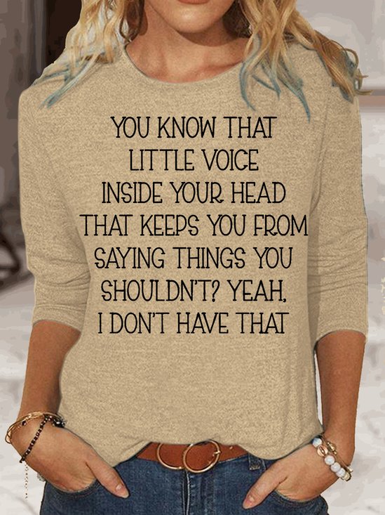 Womens Little Voice Inside Your Head Top