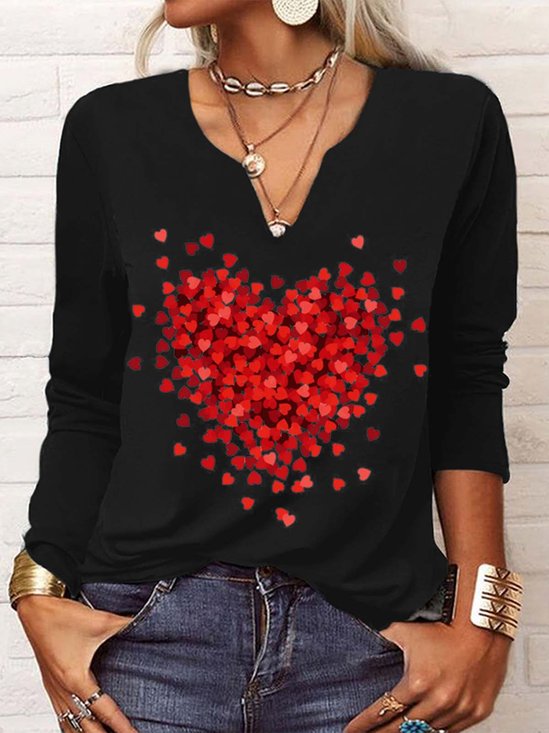 Casual Loose Heart/Cordate T-Shirt